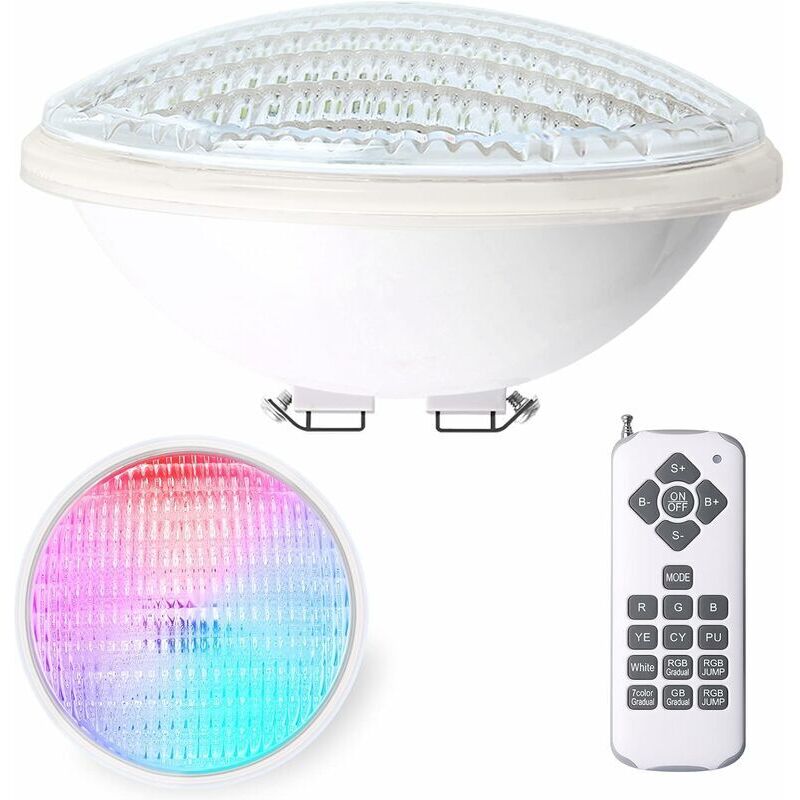 Ampoule LED PAR56 pour piscine, couleur RVB, 18 W, avec 90 LED.