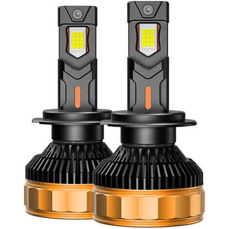 Ampoule LED Phare 300W H1 H7 33000 Lumens 12V, CSP5080 Blanc 6000K-6500K, Plug & Play Culot d’Origine, Installation Sans Modification, Durée 50000 Heures