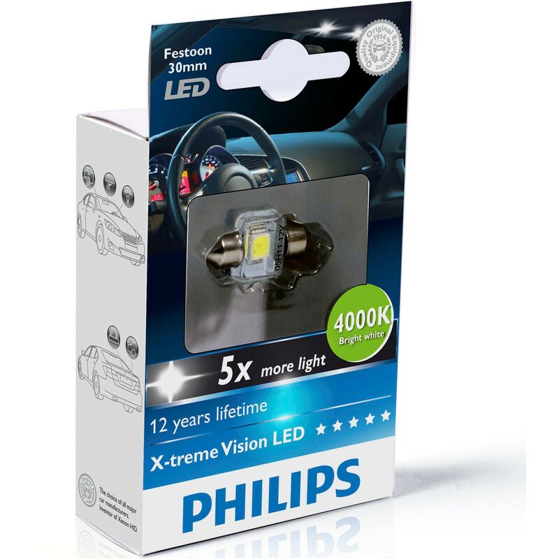 Ampoule led Philips X-Trême Vision Festoon C5W 1W 30mm 4000K