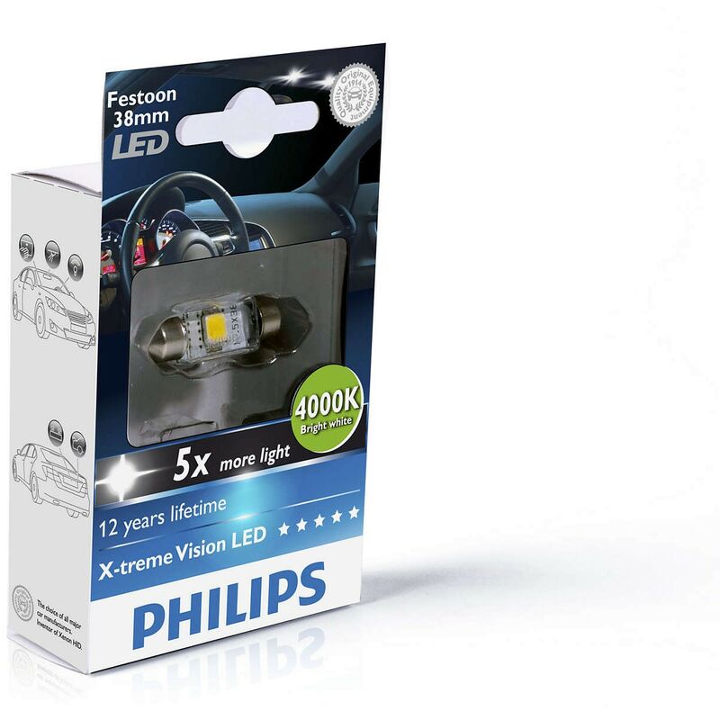 Ampoule led Philips X-Trême Vision Festoon C5W 1W 38mm 4000K