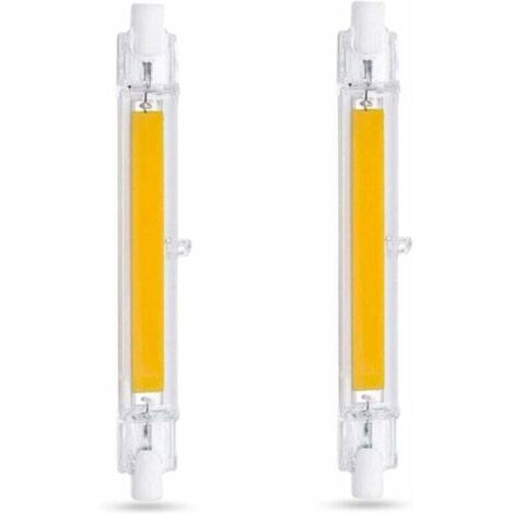 Ampoule LED R7S 118 mm 10 W Blanc froid 6000 K, 1000 lm, R7S J118 80 W 100 W équivalent halogène, à intensité variable, ampoule LED COB R7S 118 mm fine pour applique/lampe de sol, lot de 2