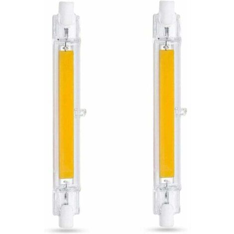 Ampoule LED R7S 118 mm 20 W Blanc froid 6000 K, 2000 lm, non dimmable, ampoule LED COB extra-plate R7S 118 mm pour applique/lampe sur pied, lot de 2
