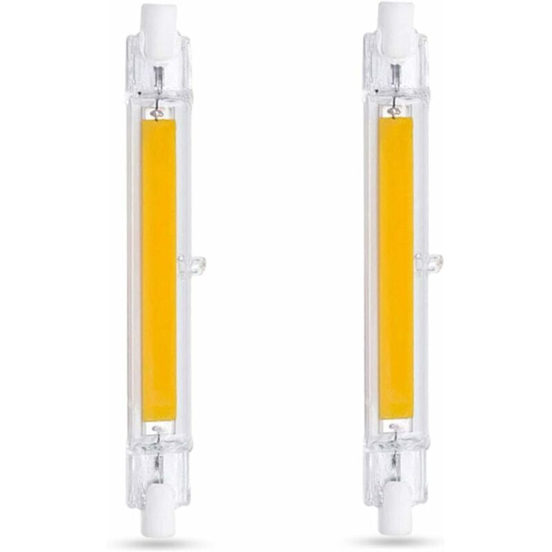 Ampoule led R7S 118 mm 20 w blanc froid 6000 k, 2000 lm, non dimmable, ampoule led cob mince R7S 118 mm pour lampe murale/sol, paquet de 2