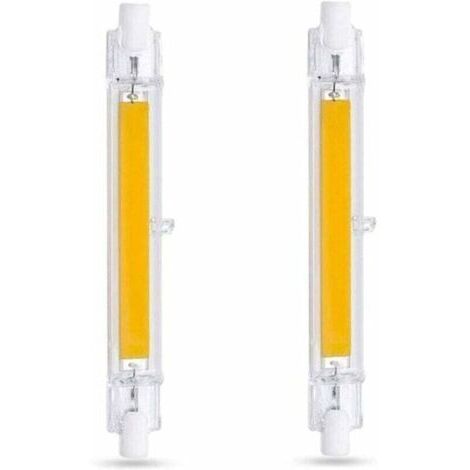 Ampoule LED R7S 118mm 10W BlaChaud 3000K, 1000LM, Équivalent Lampe Halogène R7S J118 80W 100W, Non-dimmable, Ampoule R7S 118mm Slim COB LED pour Applique Murale/Lampadaire, lot de 2 [Classe