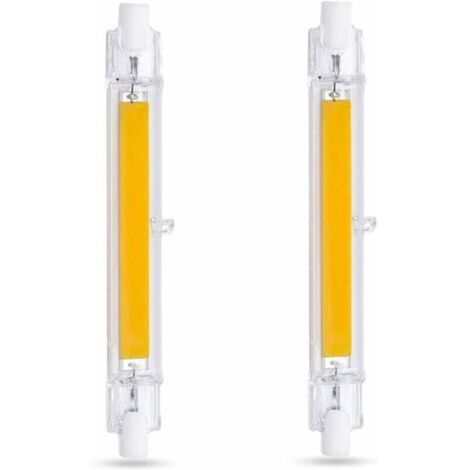 Ampoule LED R7S 118mm 10W BlaChaud 3000K, 1000LM, Équivalent Lampe Halogène R7S J118 80W 100W, Non-dimmable, Ampoule R7S 118mm Slim COB LED pour Applique Murale/Lampadaire, lot de 2 [Classe