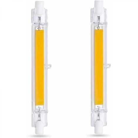 Ampoule LED R7S 118mm 10W BlaChaud 3000K, 1000LM, Équivalent Lampe Halogène R7S J118 80W 100W, Non-dimmable, Ampoule R7S 118mm Slim COB LED pour Applique Murale/Lampadaire, lot de 2 [Classe