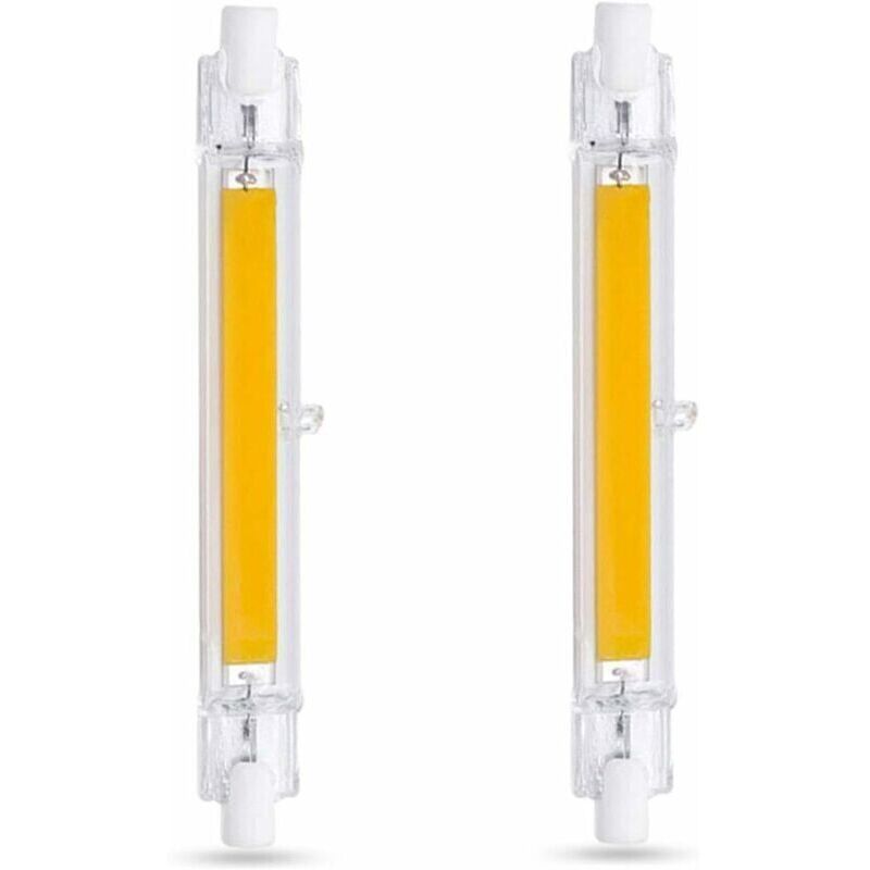 Ampoule LED R7S 118mm 10W BlaChaud 3000K, 1000LM, Équivalent Lampe Halogène R7S J118 80W 100W, Non-dimmable, Ampoule R7S 118mm Slim COB LED pour