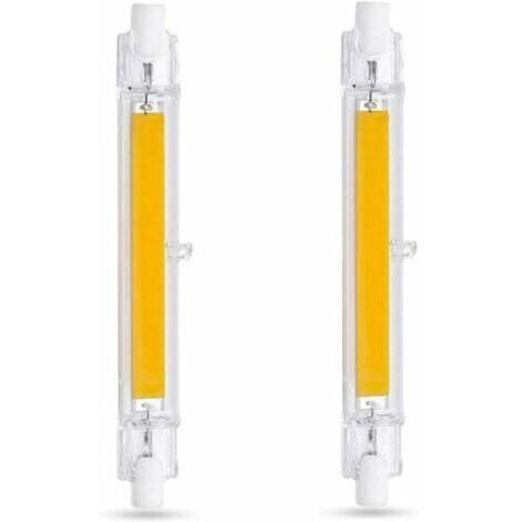 Ampoule LED R7S 118mm 10W Blanc Chaud 3000K, 1000LM, Équivalent Lampe Halogène R7S J118 80W 100W, Non-dimmable, Ampoule R7S 118mm Slim COB LED pour Applique Murale/Lampadaire, lot de 2 [Classe énergét