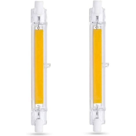 Ampoule LED R7S 118mm 10W Blanc Froid 6000K, 1000LM, Équivalent Lampe Halogène R7S J118 80W 100W, Dimmable, Ampoule R7S 118mm Slim COB LED pour Applique Murale/Lampadaire, lot de 2