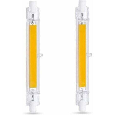 Ampoule LED R7S 118mm 10W Blanc Froid 6000K, 1000LM, Équivalent Lampe Halogène R7S J118 80W 100W, Dimmable, Ampoule R7S 118mm Slim COB LED pour Applique Murale/Lampadaire, lot de 2
