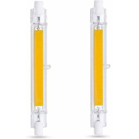 Ampoule LED R7S 118mm 10W Blanc Froid 6000K, 1000LM, Équivalent Lampe Halogène R7S J118 80W 100W, Dimmable, Ampoule R7S 118mm Slim COB LED pour Applique Murale/Lampadaire, lot de 2