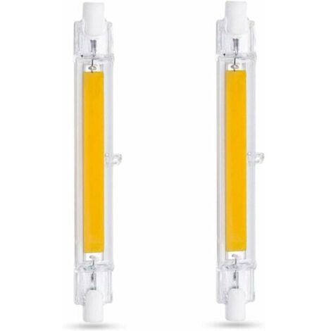 Ampoule LED R7S 118mm 10W Blanc Froid 6000K, 1000LM, Équivalent Lampe Halogène R7S J118 80W 100W, Dimmable, Ampoule R7S 118mm Slim COB LED pour Applique Murale/Lampadaire, lot de 2