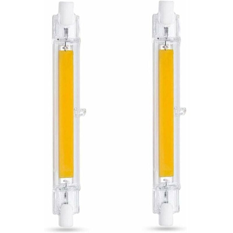 Ampoule led R7S 118mm 10W Blanc Froid 6000K, 1000LM, Équivalent Lampe Halogène R7S J118 80W 100W, Dimmable, Ampoule R7S 118mm Slim cob led pour