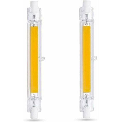 Ampoule LED R7S 118mm 10W Blanc Froid 6000K, 1000LM, Lampada Equivalente Alogena R7S J118 80W 100W, Dimmerabile, Ampoule R7S 118mm Slim COB LED per Applique Murale/Lampadaire, lotto di 2
