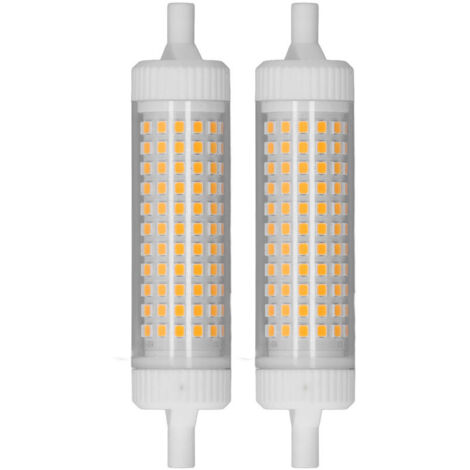 Ampoule LED R7S 118mm 2 pièces variable 15W 154 LED projecteur à Double extrémité pour éclairage publicitaire nocturne à domicile lumière chaude 220V