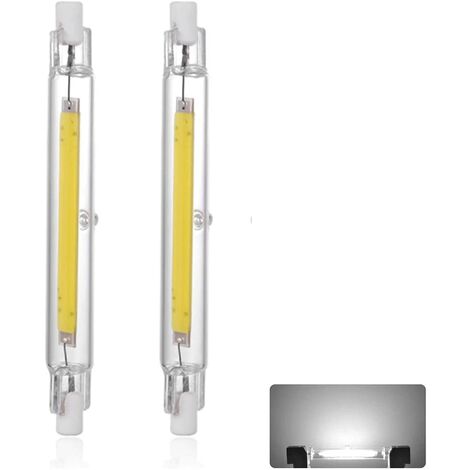 Ampoule LED R7S 118mm 40W Blanc Froid 6000K, 2000LM, Dimmable, 360 Degrés Linéaire Ampoule 40W R7S 118mm Slim COB LED pour Applique Murale/Lampadaire Ternel
