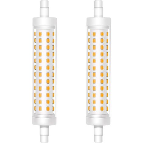Ampoule LED R7s 118mm, Blanc Chaud 3000K 12W R7s LED Double Extrémité Lampe Linéaire Remplace 120W J118 Lampe Halogène, 1500LM, AC 220V-240V, Non Dimmable, Lot de 2