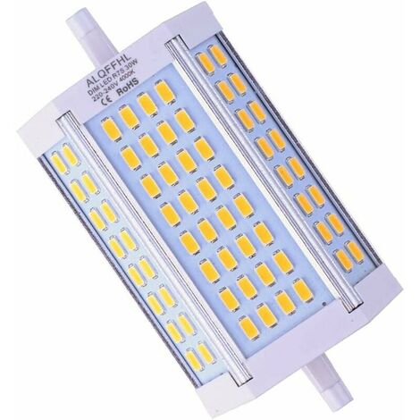 JORMFTTE Ampoule LED R7S 118mm Dimmable 30W, LED Linéaire Projecteurs de type J à double extrémité (200W 300W Halogène T3 Equivalent), 3000LM 4000K, Lampes murales/de sécurité/de sol (Blanc Naturel)