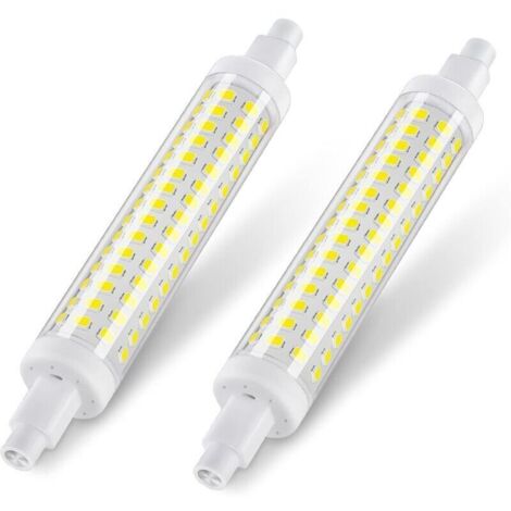Ampoule LED R7s 118mm, Non-dimmable, Blanc froid 6000K,9W équivalent 125W lampes halogènes, 1300LM, Culot R7s LED lumière linéaire pour projecteur et applique, 2 Pièces [Classe énergétique E]