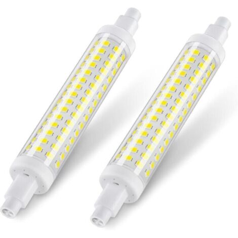 Ampoule LED R7s 118mm, Non-dimmable, Blanc froid 6000K,9W équivalent 125W lampes halogènes, 1300LM, Culot R7s LED lumière linéaire pour projecteur et applique, 2 Pièces [Classe énergétique E]