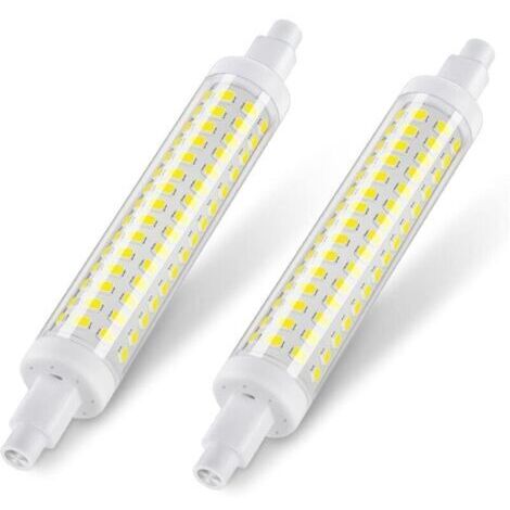 Ampoule LED R7s 118mm, Non-dimmable, Blanc froid 6000K,9W équivalent 125W lampes halogènes, 1300LM, Culot R7s LED lumière linéaire pour projecteur et applique, 2 Pièces [Classe énergétique E]