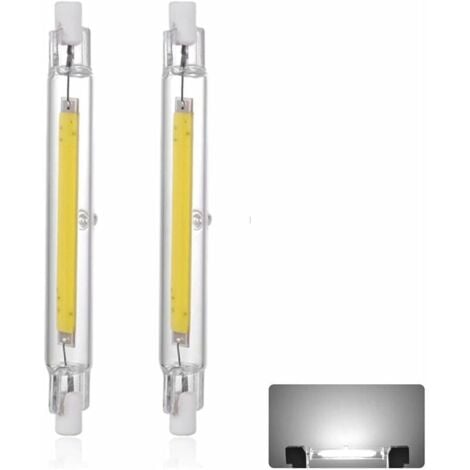 HKLFFJA Ampoule LED R7S 40W Blanc Froid 6000K, 2000LM, Dimmable, 360 Degrés Linéaire Ampoule 40W R7S 118mm Slim COB LED pour Applique Murale/Lampadaire Ternel (2pcs)