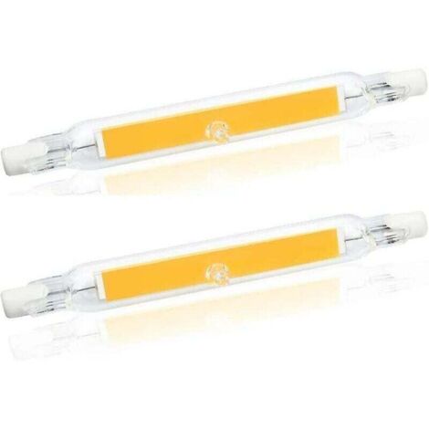 Ampoule LED R7s 78 mm, 5 W, blanc chaud 3 000 K, COB linéaire, remplace les ampoules halogènes 40 W et 50 W, lot de 2.