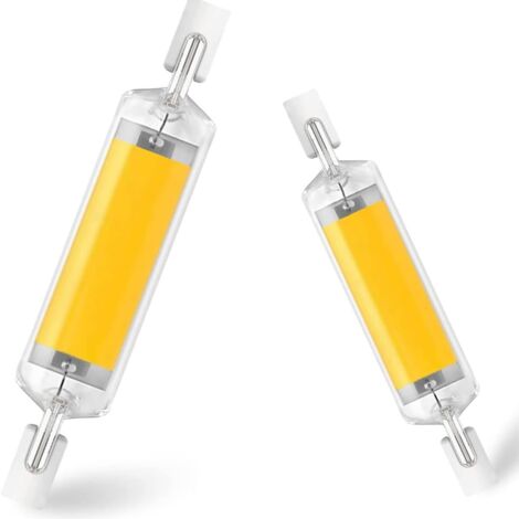 Ampoule LED R7S 78mm 10W, 2PCS R7S LED 78mm, 220v blanc chaud, convient pour la maison, la cuisine, la chambre, le balcon, le bureau, etc.