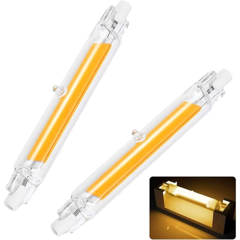 Ampoule led R7S 78mm 10W équivalent à Ampoule Halogène 100W,Tube R7S led Lumière Blanc Chaud 3000K,1000LM avec Large Angle de Faisceau