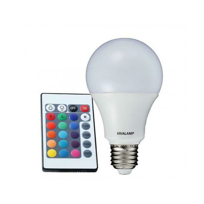 Vivalamp - Ampoule led rgb 5w e27 avec tÉlÉcommande kit de changement de couleur 2pcs 3000k