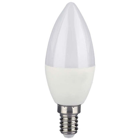 Ampoule LED RGB E14 dimmable avec bougie télécommandée avec changement de couleur, 4,8 watts 470 lumens blanc chaud, DxH 3,6x11 cm, V-Tac 2926