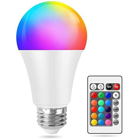Ampoule LED RGB, lampe colorée changeante, avec télécommande IR, E27, RGBWW,10W, 220V
