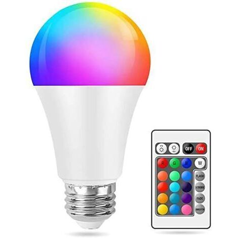 Ampoule LED RGB, lampe colorée changeante, avec télécommande IR, E27, RGBWW,10W, 220V