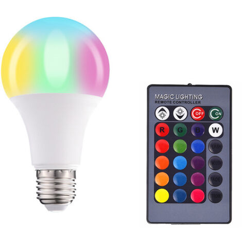 Ampoule LED RGBW 16 couleurs, 3 W/5 W/10 W/15 W, ampoule décorative colorée pour la maison, avec télécommande