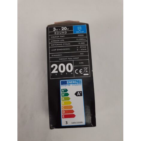 Ampoule LED - Sphérique 3W E14 - 200 Lumens - Blanc Chaud 3000K - Basse consommation - Voir photos