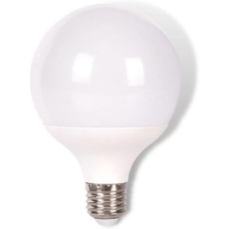 Ampoule LED sphérique E27, type G95, 12 W, lumière chaude 3000 K, idéale pour le salon, le bureau, la chambre, la maison, le garage, l'atelier, le chantier ou les escaliers.