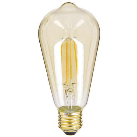 Ampoule LED (ST64) Edison / Vintage au verre fumé, culot E27, 4W cons. (23W eq.), 230 lumens, lumière blanc chaud