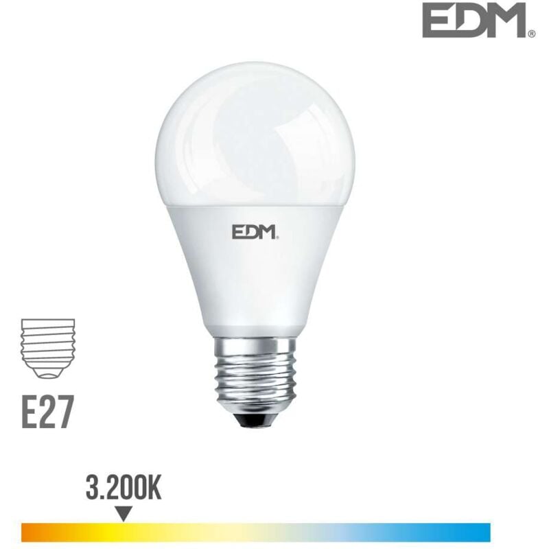 EDM - Ampoule led E27 20W Ronde A60 équivalent à 180W - Blanc Chaud 3200K