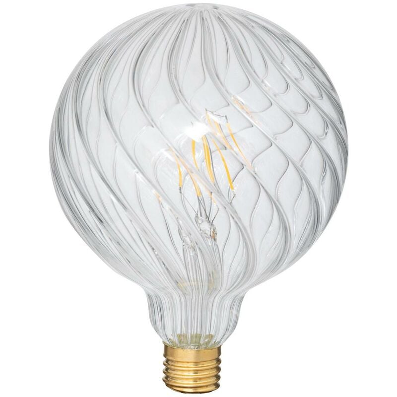 Ampoule led Striée D12,5cm transparent Atmosphera créateur d'intérieur