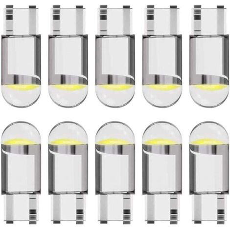 Ampoule LED T10 W5W 194 pour voiture 12 V 6 000 K (blanc) COB , ampoule LED 168 , ampoule LED 2825 T10 W5W , éclairage intérieur LED , ampoule LED W5W , ampoule LED pour voiture