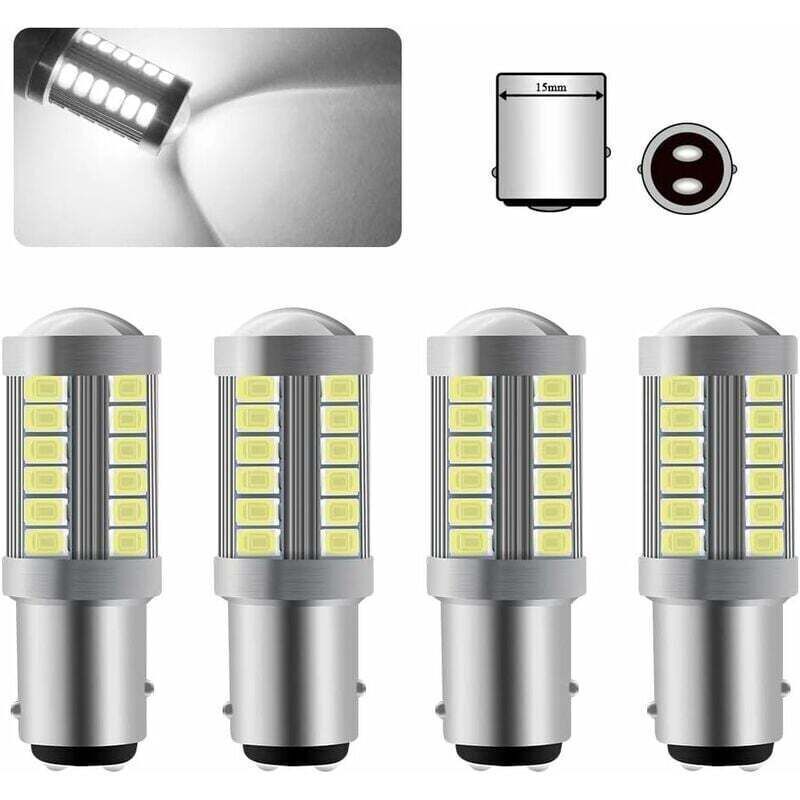 Ampoule LED Ulisem4 X 1157 BAY15D Blanc Super Brillant 6000K 5630 33 SMD Canbus feu de Freinage Ampoule 12V
