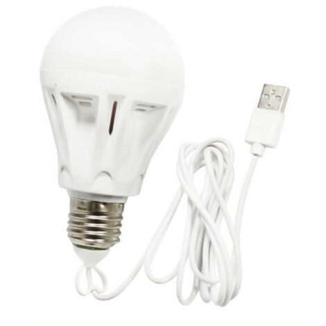 Ampoule Led Usb 3w 5w 7w 5v Lumière Blanche Portable Camping Urgence 7 Watts