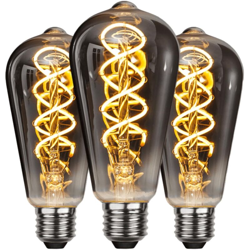 Ampoule LED vintage E27, économie d'énergie, style industriel, ampoule décorative rétro antique, 6 W, filament jaune, lot de 3