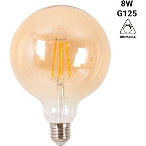 Ampoule LED Vintage Globe Filament - E27 G125 - 8W - Dimmable