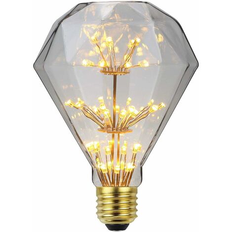 Ampoule LED vintage RGB Lumière étoilée Ampoule Décorative feu d'artifice Lumière chaude E27 220/240 V, Verre, E27, 3.00W 230.00V [Classe énergétique A++]
