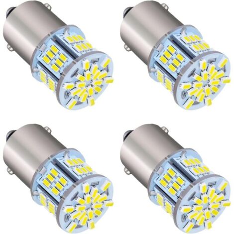 Ampoule LED Voiture, 4 Pièces 1156 Blanc Highlight Lamps 12V, Ampoules Clignotant LED pour Feux de Recul de Voiture