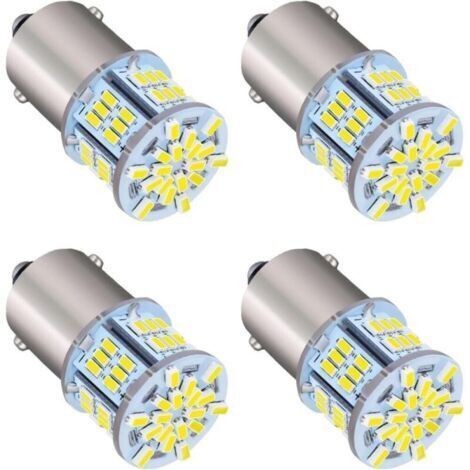 Ampoule LED Voiture, 4 Pièces 1156 Blanc Highlight Lamps 12V, Ampoules Clignotant LED pour Feux de Recul de Voiture