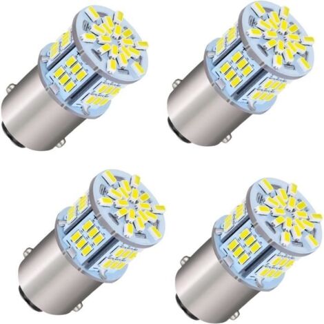 Ampoule LED Voiture, 4 Pièces 1157 Blanc 6500-7000K LED 12V P21W, Ampoules Clignotant LED pour Feu de Stop de Voiture