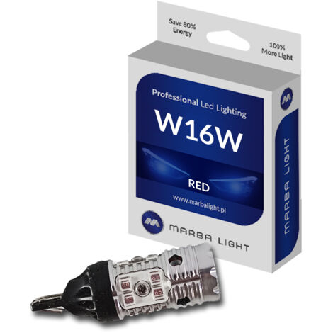 Ampoule LED W16W ROUGE ML16CANR MÉGA BRIGHT