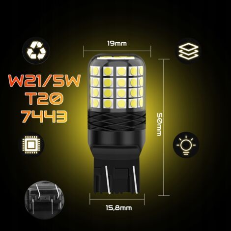 Ampoule LED W21/5W T20 XSTORM DRL, feux de recul, CANBUS, feux de jour, 6 000 K